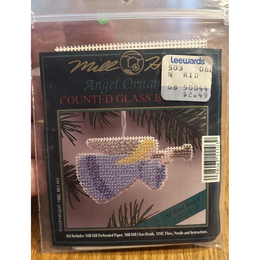 Mill Hill Counted Glass Bead Ornament Kit Ornament A3 Blue Angel Vintage New